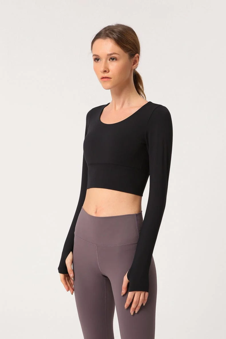 Long Sleeve Fitted Sport Shirt with Open Criss Cross Back - Image 8