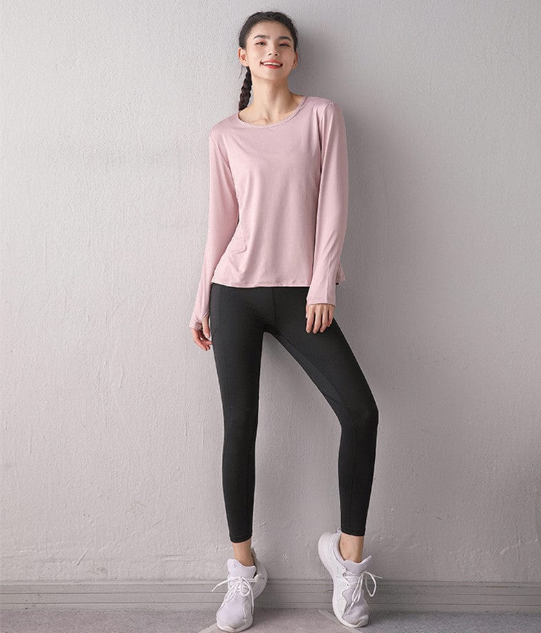 Long Sleeve Tee Shirt with Criss Cross Flap Back - Image 7
