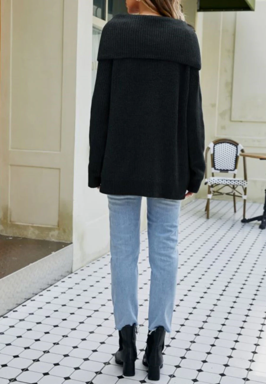 Loose Turtleneck Knit Sweater - Image 3