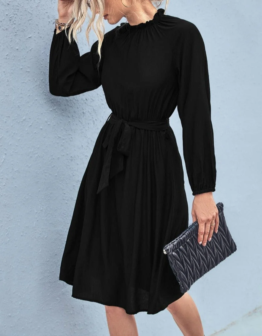 Lotus Leaf Collar Midi Dress - Image 11
