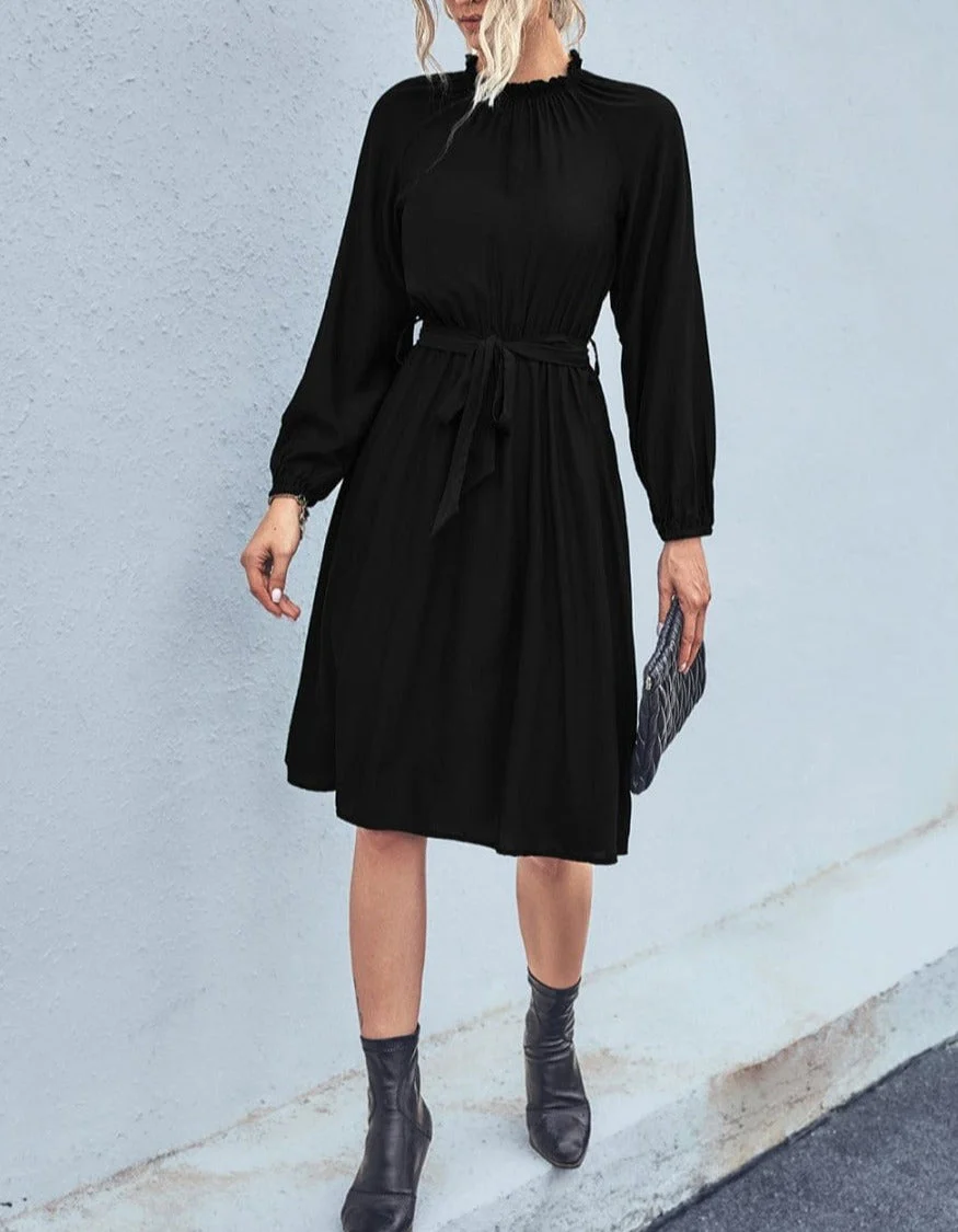 Lotus Leaf Collar Midi Dress - Image 12