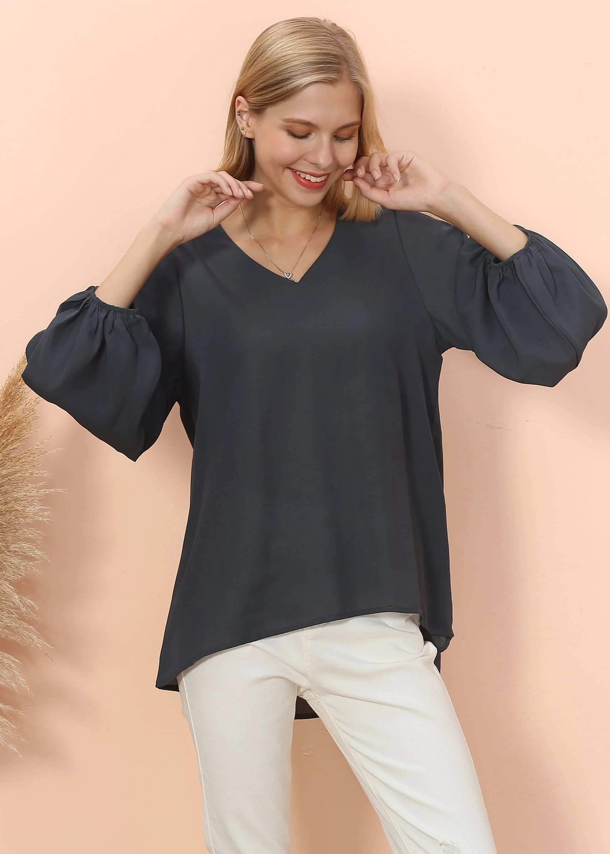 Love Lantern Sleeve V Neck Top - Image 11
