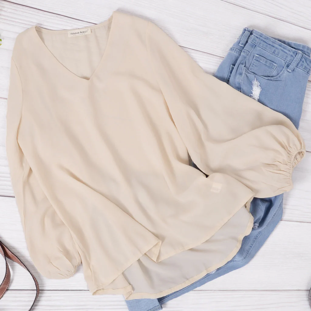 Love Lantern Sleeve V Neck Top - Image 18