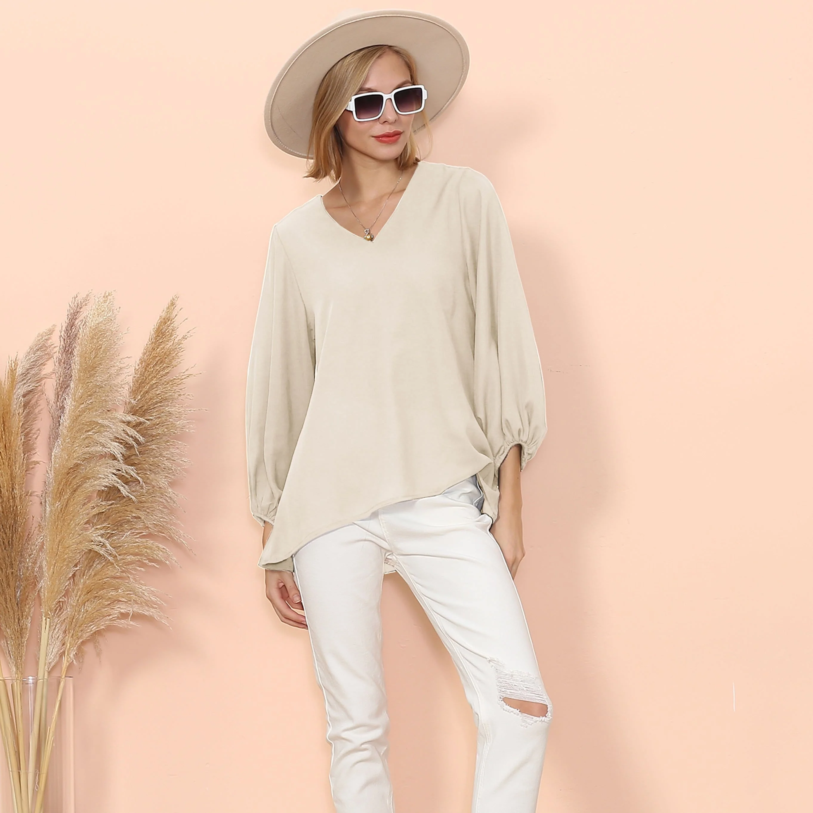 Love Lantern Sleeve V Neck Top - Image 7