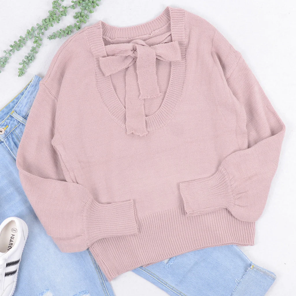 Love Tie Puffed Sleeve Sweater - Image 4