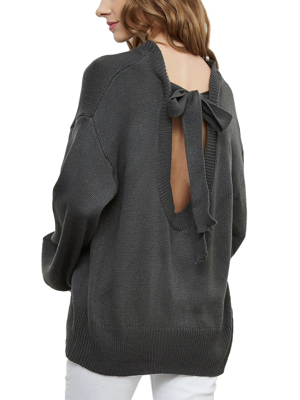 Love Tie Puffed Sleeve Sweater - Image 6