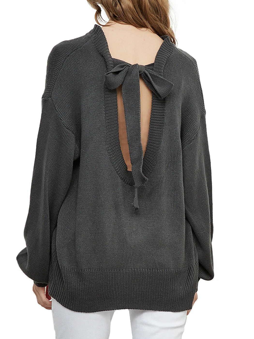 Love Tie Puffed Sleeve Sweater - Image 7