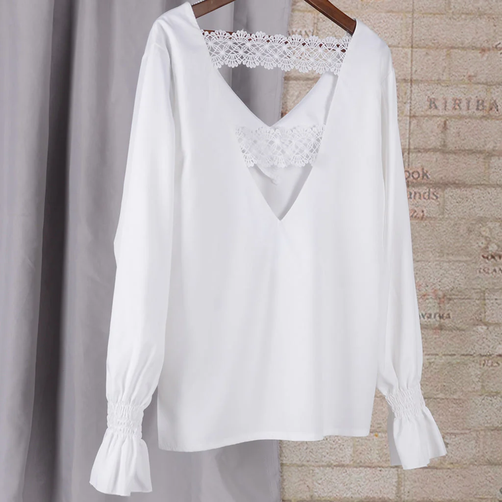Low Back Lace Trim Blouse - Image 15