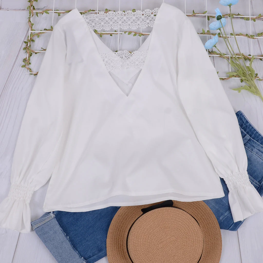 Low Back Lace Trim Blouse - Image 16