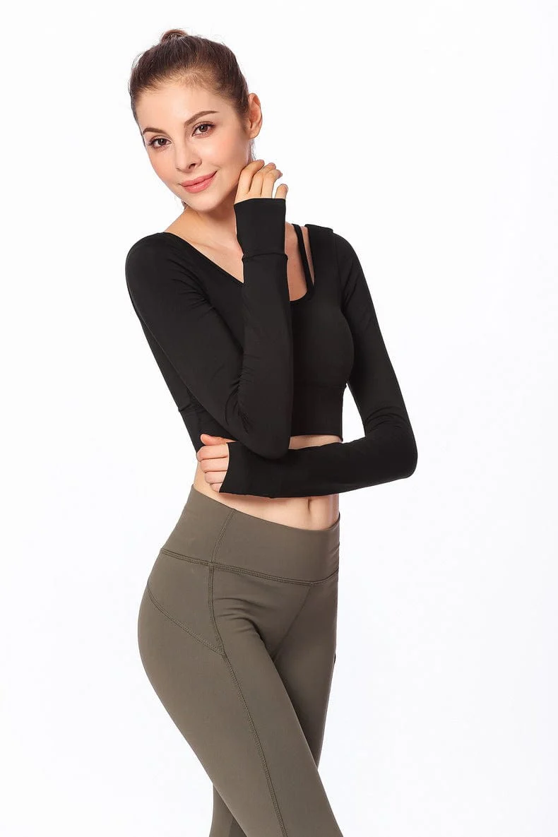 Low-Scoop Back Long Sleeved Cropped Shirt - Image 6