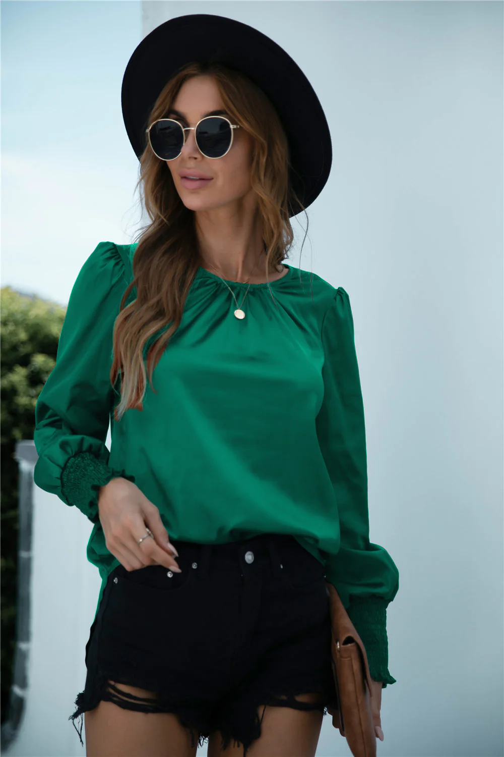 Lux Smocked Cuff Long Sleeve Top - Image 10