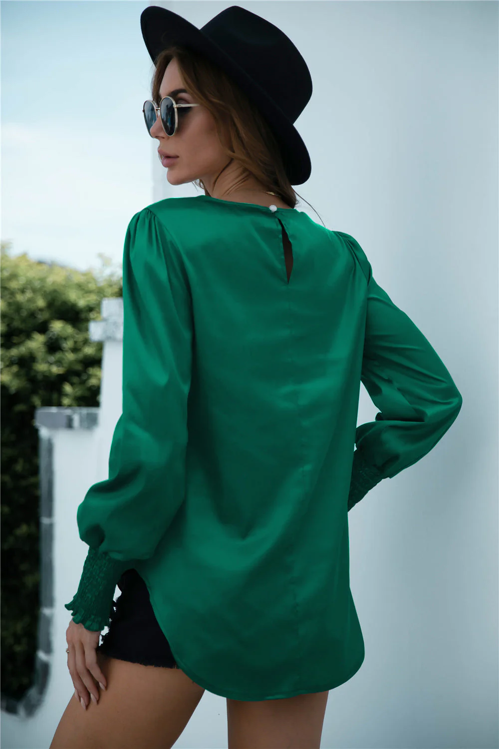 Lux Smocked Cuff Long Sleeve Top - Image 11