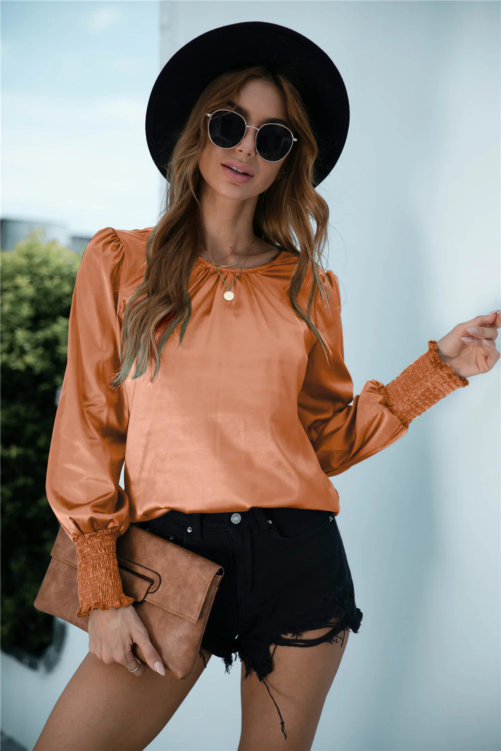 Lux Smocked Cuff Long Sleeve Top - Image 12