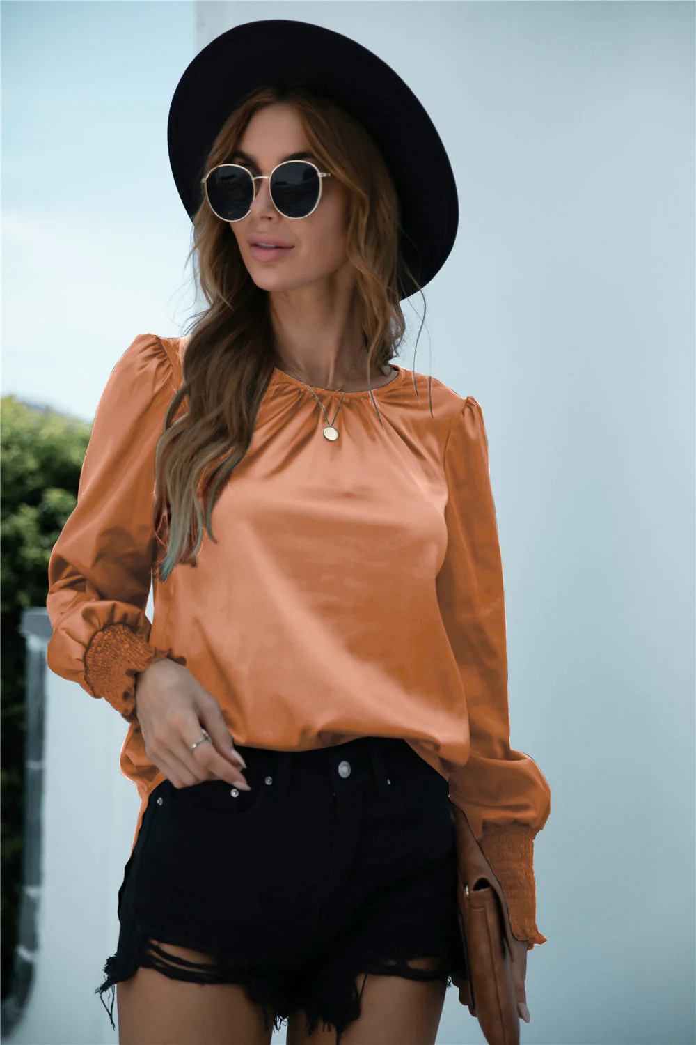 Lux Smocked Cuff Long Sleeve Top - Image 14