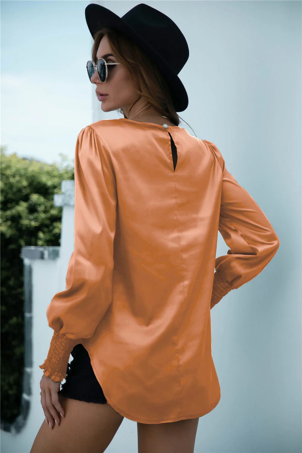 Lux Smocked Cuff Long Sleeve Top - Image 15