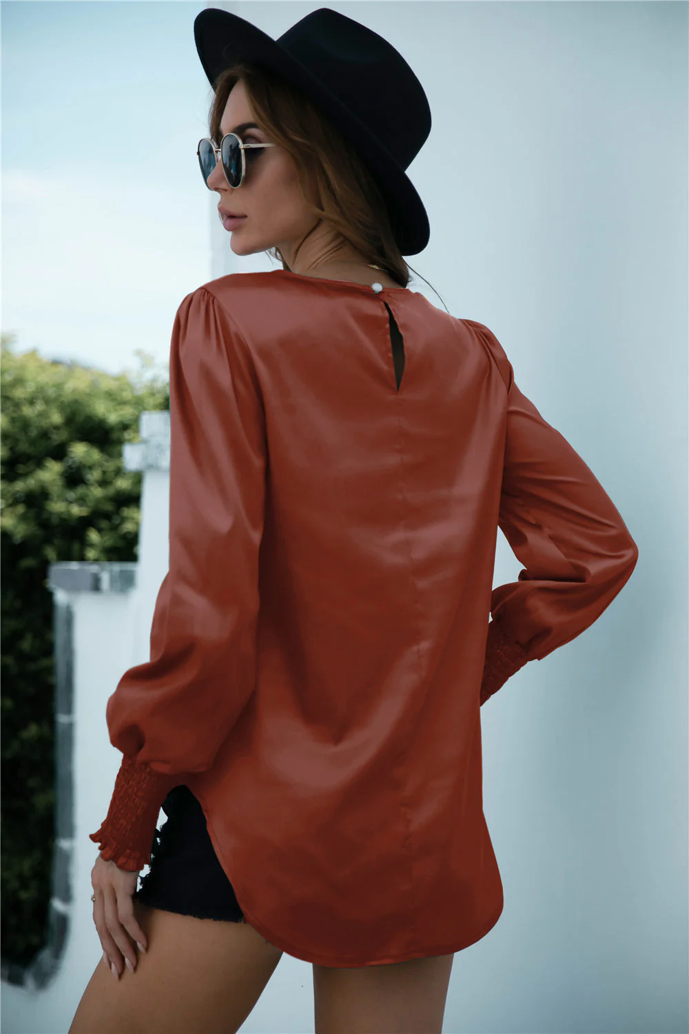Lux Smocked Cuff Long Sleeve Top - Image 5