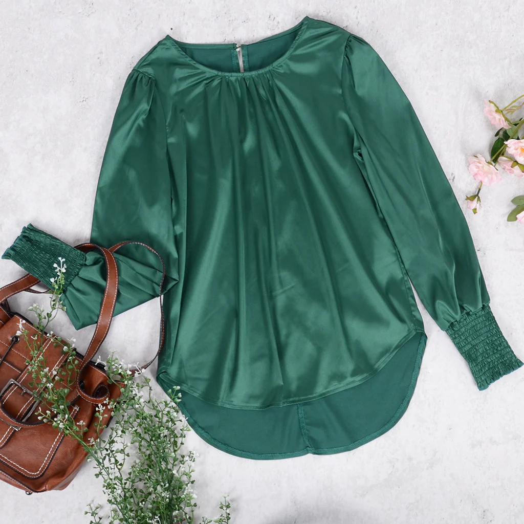 Lux Smocked Cuff Long Sleeve Top - Image 6