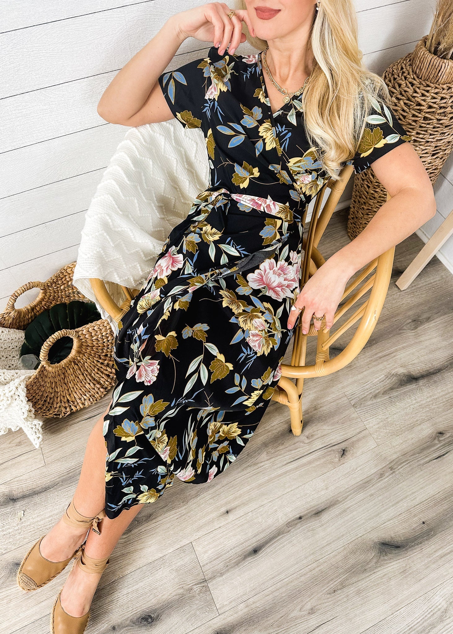 Lux Wrap Floral Print Dress - Image 12