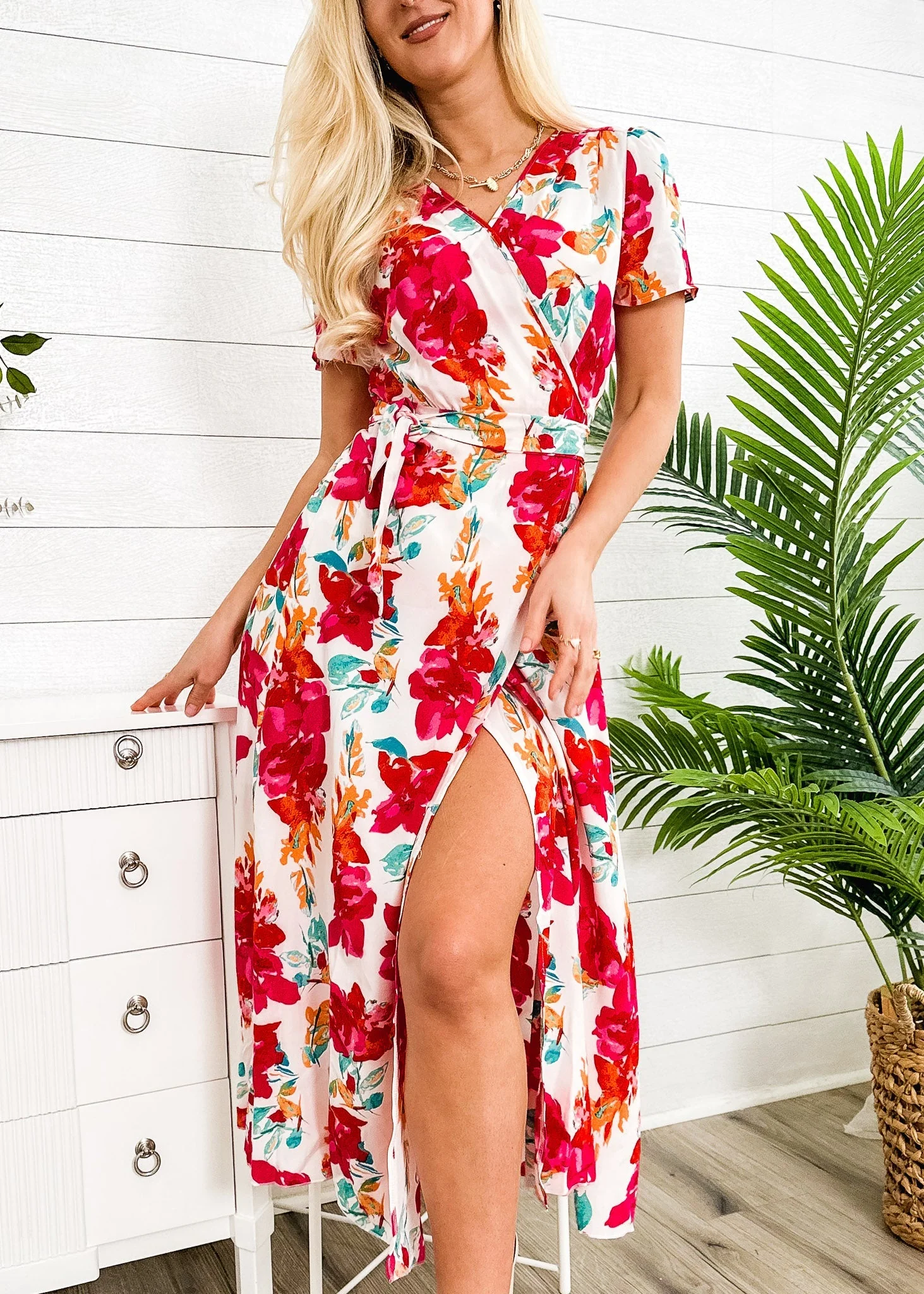 Lux Wrap Floral Print Dress - Image 14