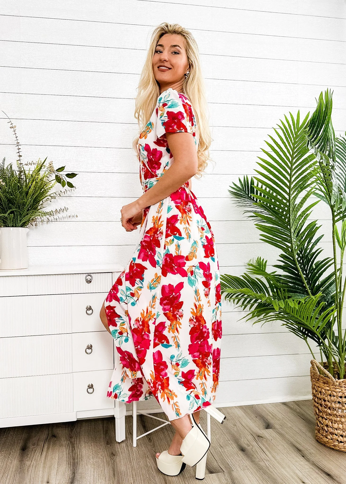 Lux Wrap Floral Print Dress - Image 16