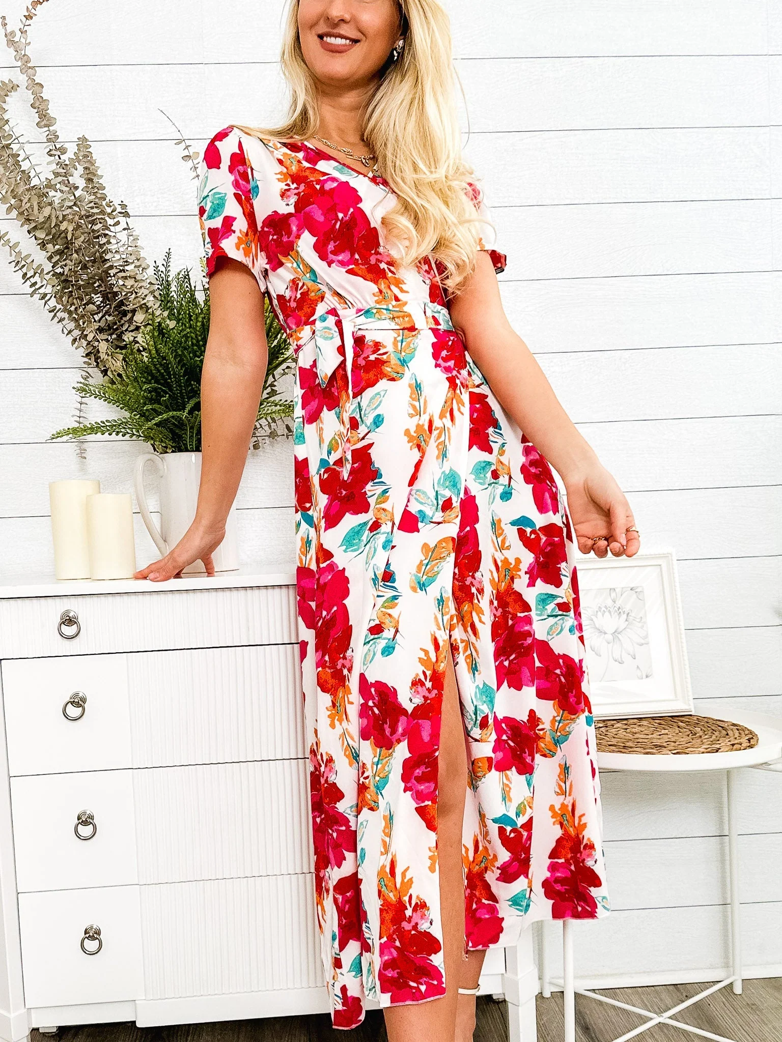 Lux Wrap Floral Print Dress - Image 18