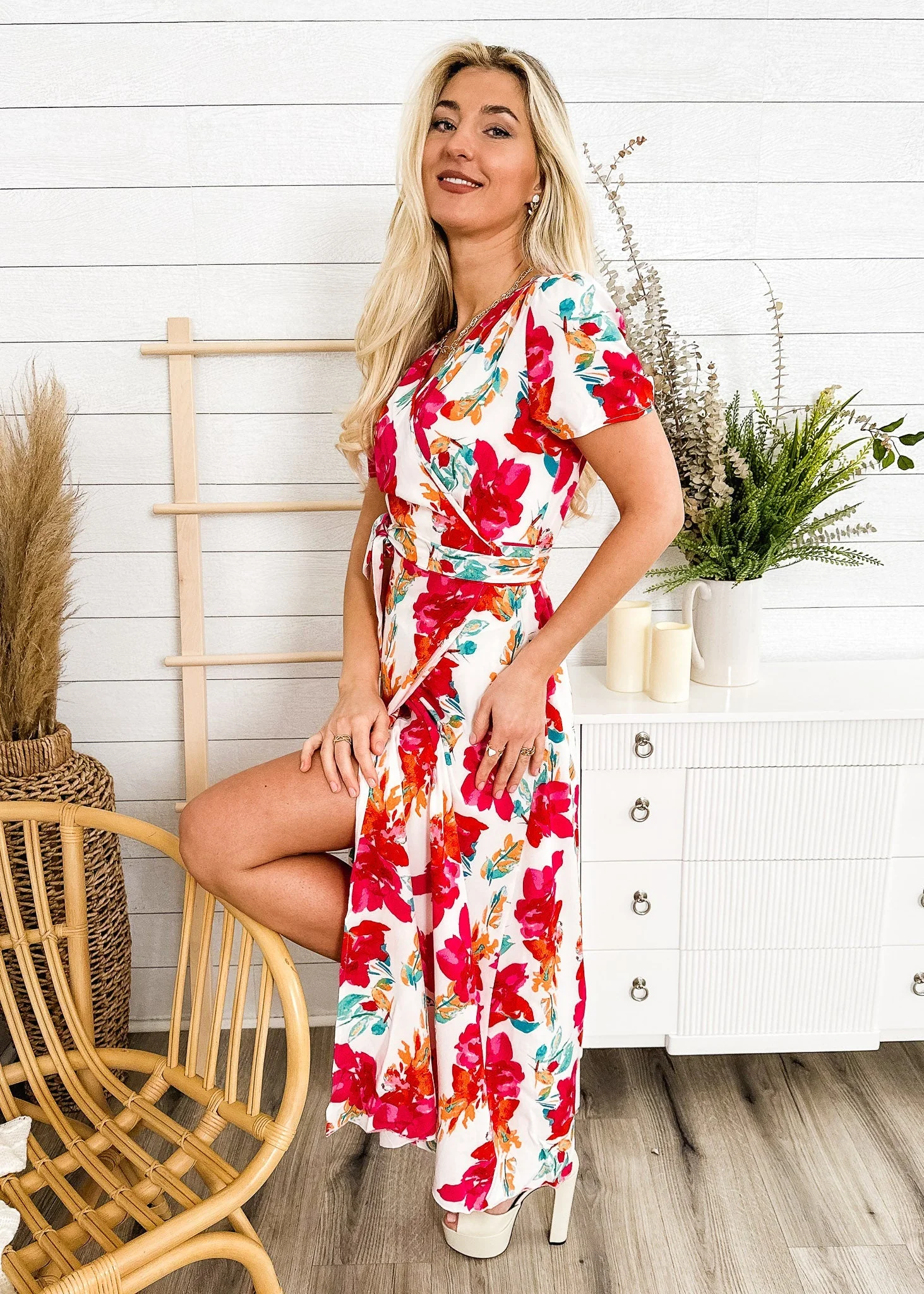 Lux Wrap Floral Print Dress - Image 19