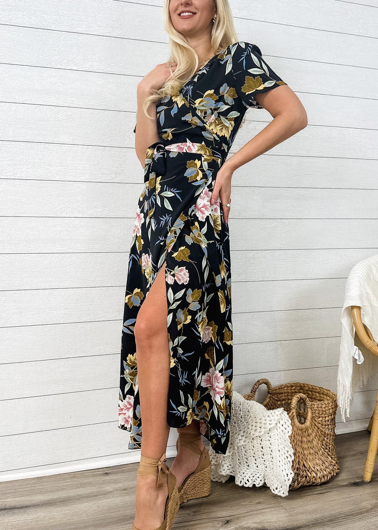 Lux Wrap Floral Print Dress - Image 9