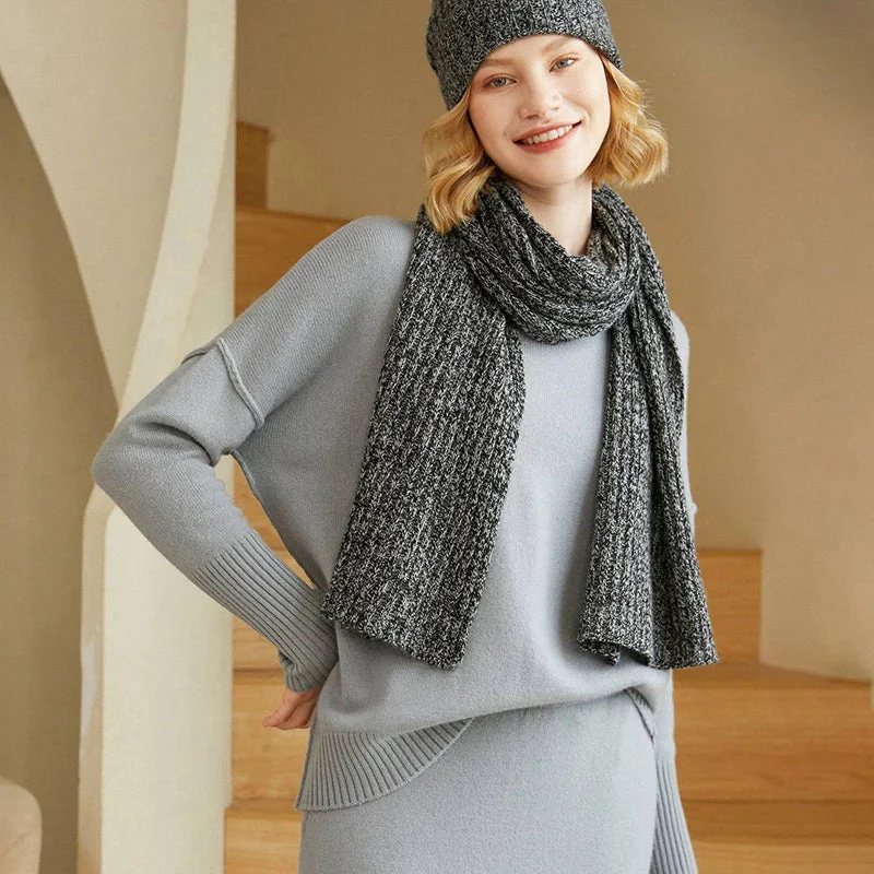 Luxurious 100% Cashmere Knit Winter Scarf for Women - Image 6