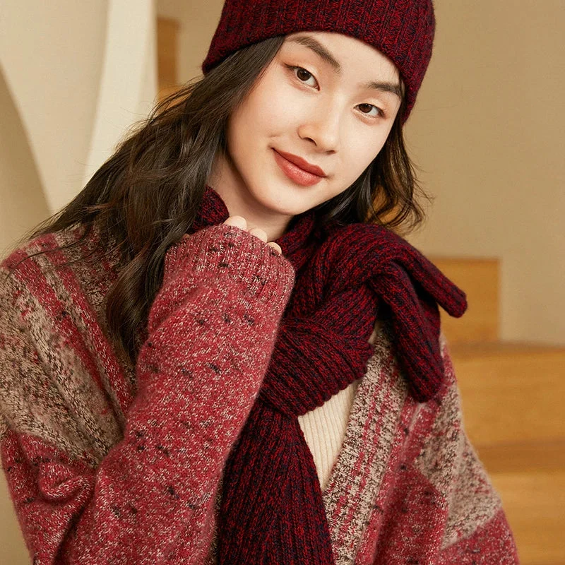 Luxurious 100% Cashmere Knit Winter Scarf for Women - Image 8