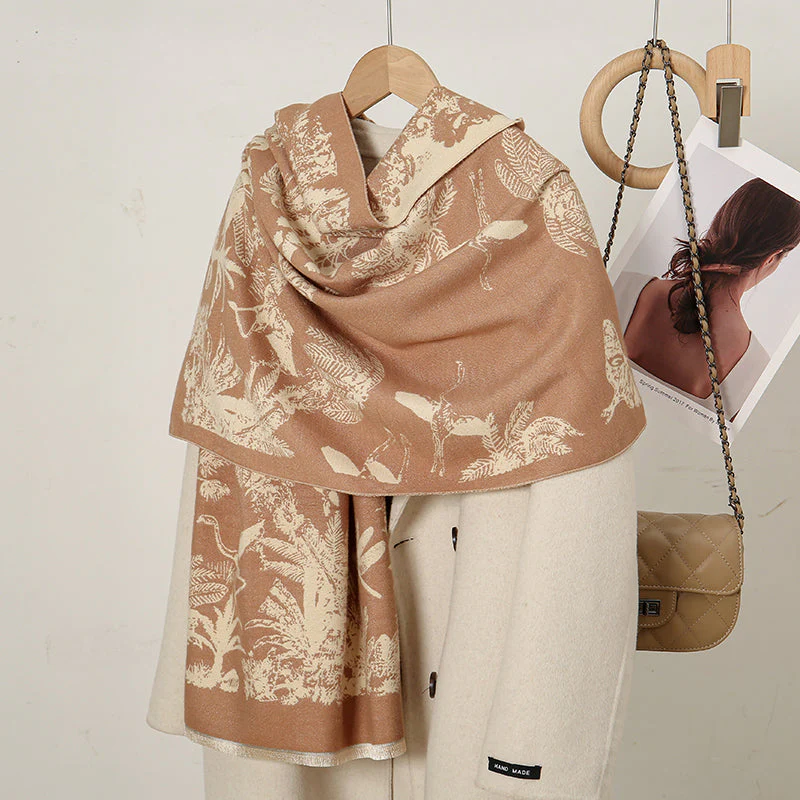Luxurious Cashmere Floral Scarf - Image 17