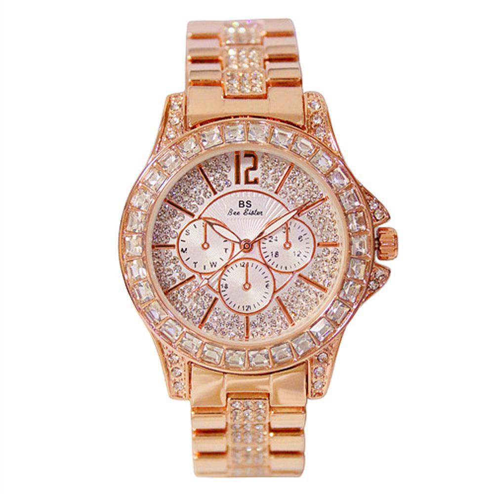 Luxury Full Diamond Steel Band Ladies Quartz Watch - Image 3