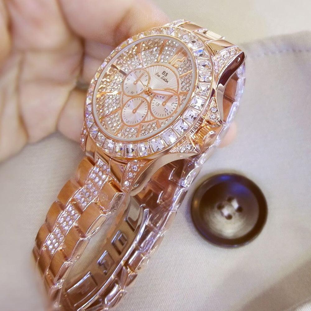 Luxury Full Diamond Steel Band Ladies Quartz Watch - Image 5