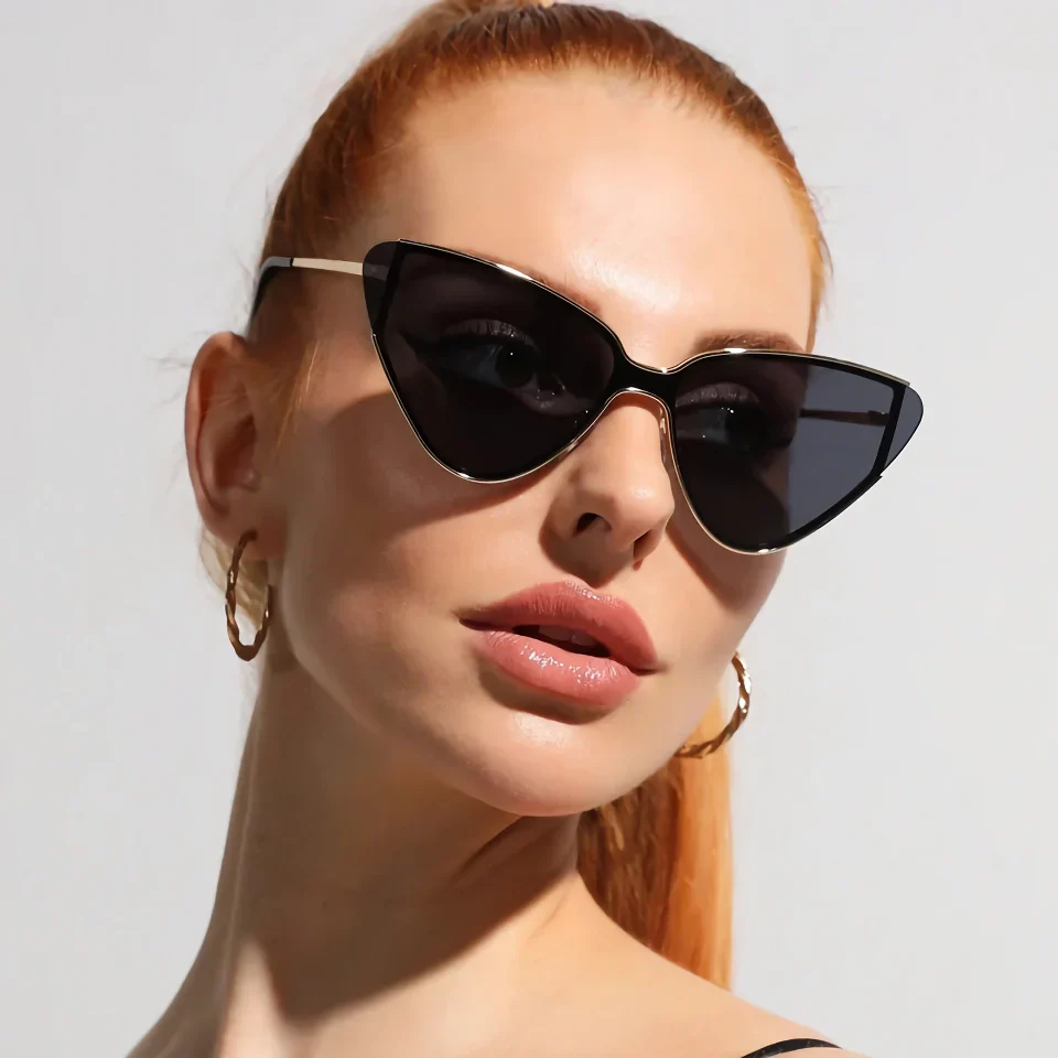 Luxury Metal Punk Cat Eye Sunglasses - Image 6