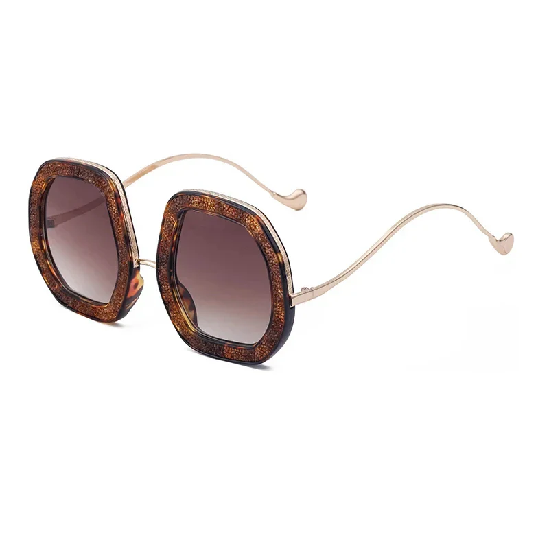 Luxury Oversized Diamond Polygon Sunglasses with UV Protection - Image 2
