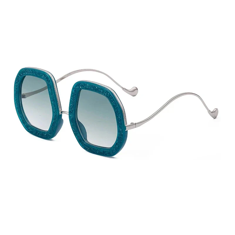 Luxury Oversized Diamond Polygon Sunglasses with UV Protection - Image 5