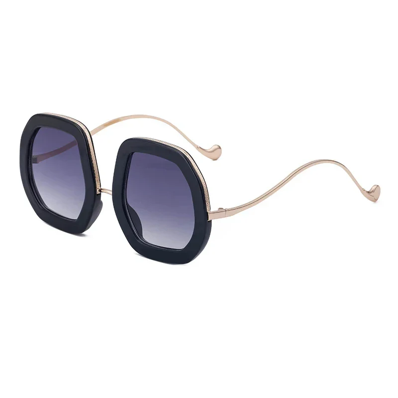 Luxury Oversized Diamond Polygon Sunglasses with UV Protection - Image 7