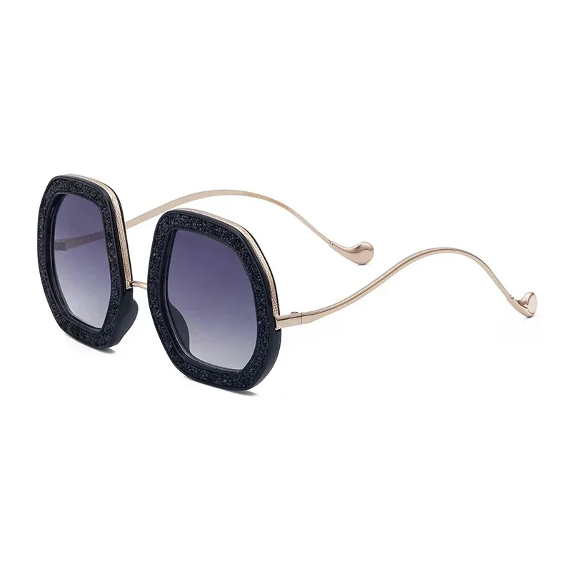 Luxury Oversized Diamond Polygon Sunglasses with UV Protection - Image 8