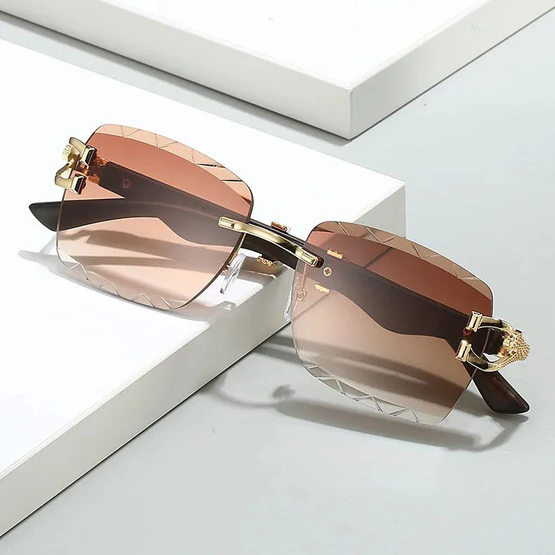 Luxury Rectangle Sunglasses with Gradient Lenses - Image 13
