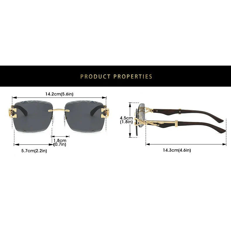 Luxury Rectangle Sunglasses with Gradient Lenses - Image 17