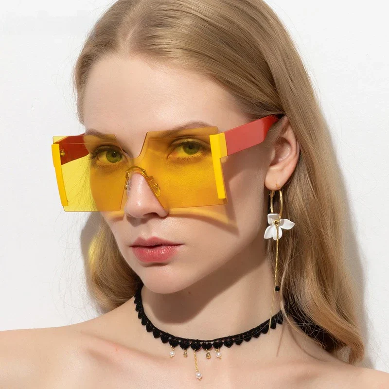 Luxury Rimless Gradient Square Sunglasses for Women - Image 7