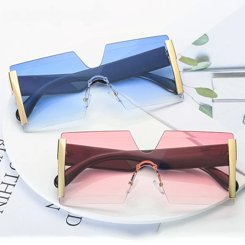Luxury Rimless Gradient Square Sunglasses for Women - Image 9