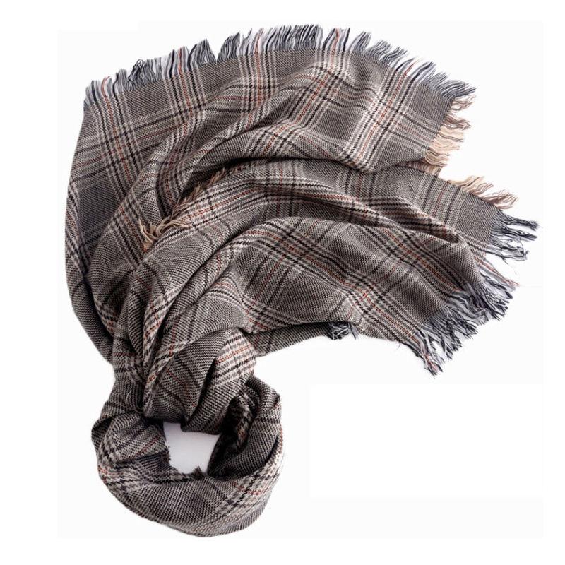 Luxury Wool Plaid Scarf for Women - Image 11