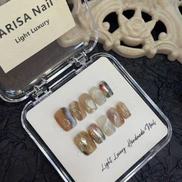 Maillard Color Blooming Handmade Wear Light Luxury Handmade High Quality Nail Tip - Image 10