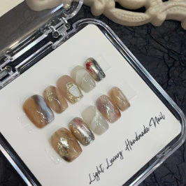 Maillard Color Blooming Handmade Wear Light Luxury Handmade High Quality Nail Tip - Image 5