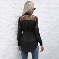 Mandarin Collar Button Down Blouse - Image 17