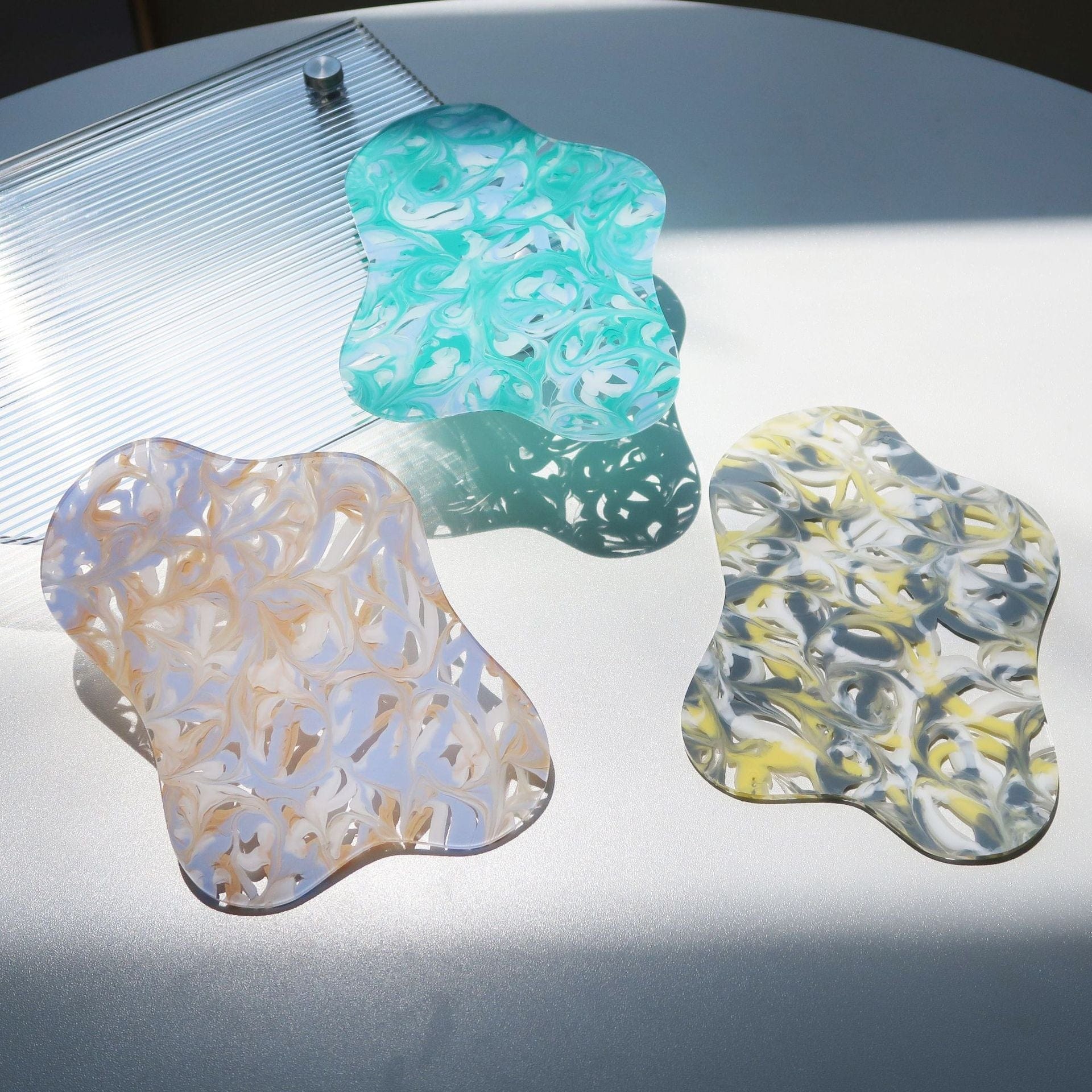 Marbleized Confetti Acrylic Coaster - Image 5