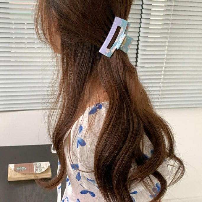 Marbleized Confetti Small Acrylic Hair Claw - Image 10
