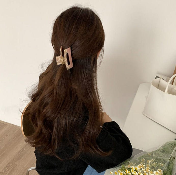 Marbleized Confetti Small Acrylic Hair Claw - Image 11