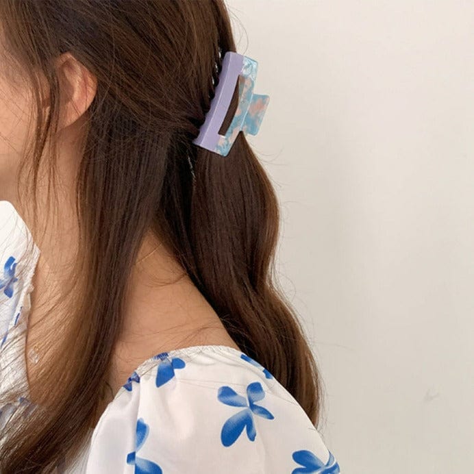 Marbleized Confetti Small Acrylic Hair Claw - Image 9