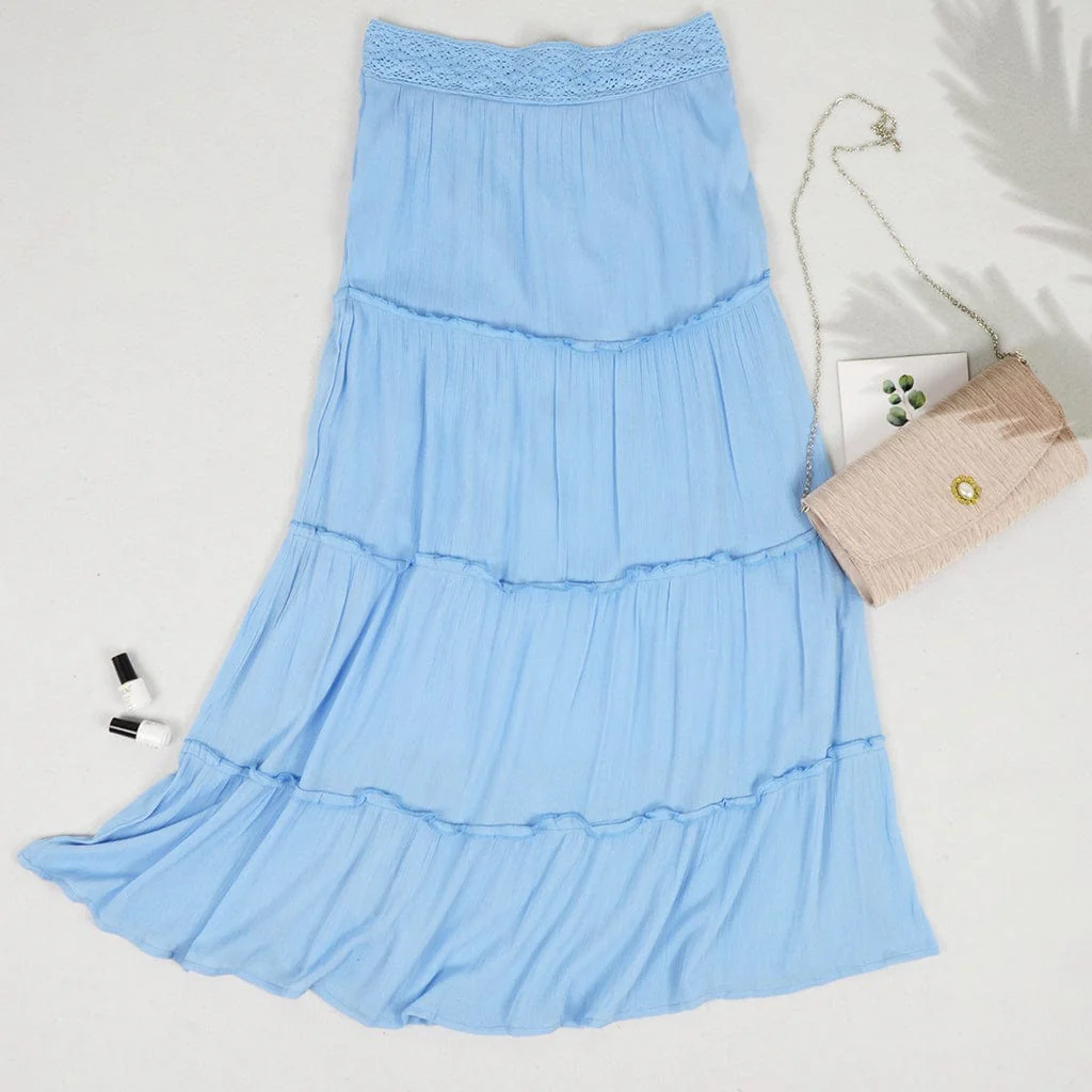Maxi Bohemian Layered Skirt - Image 9